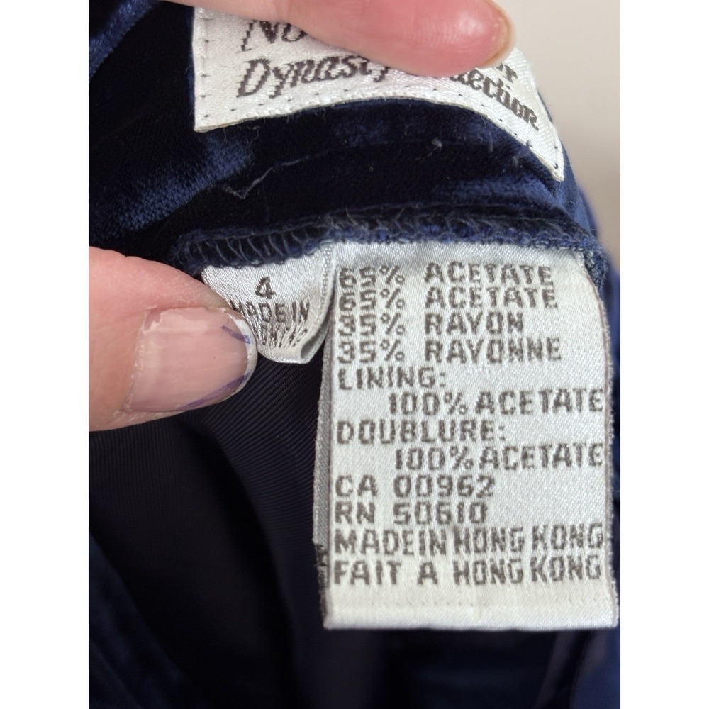 Vintage Y2K Cobalt Blue Whimsigoth Velvet Skirt Size 4 Small 80s 90s Boho - Picture 5 of 7